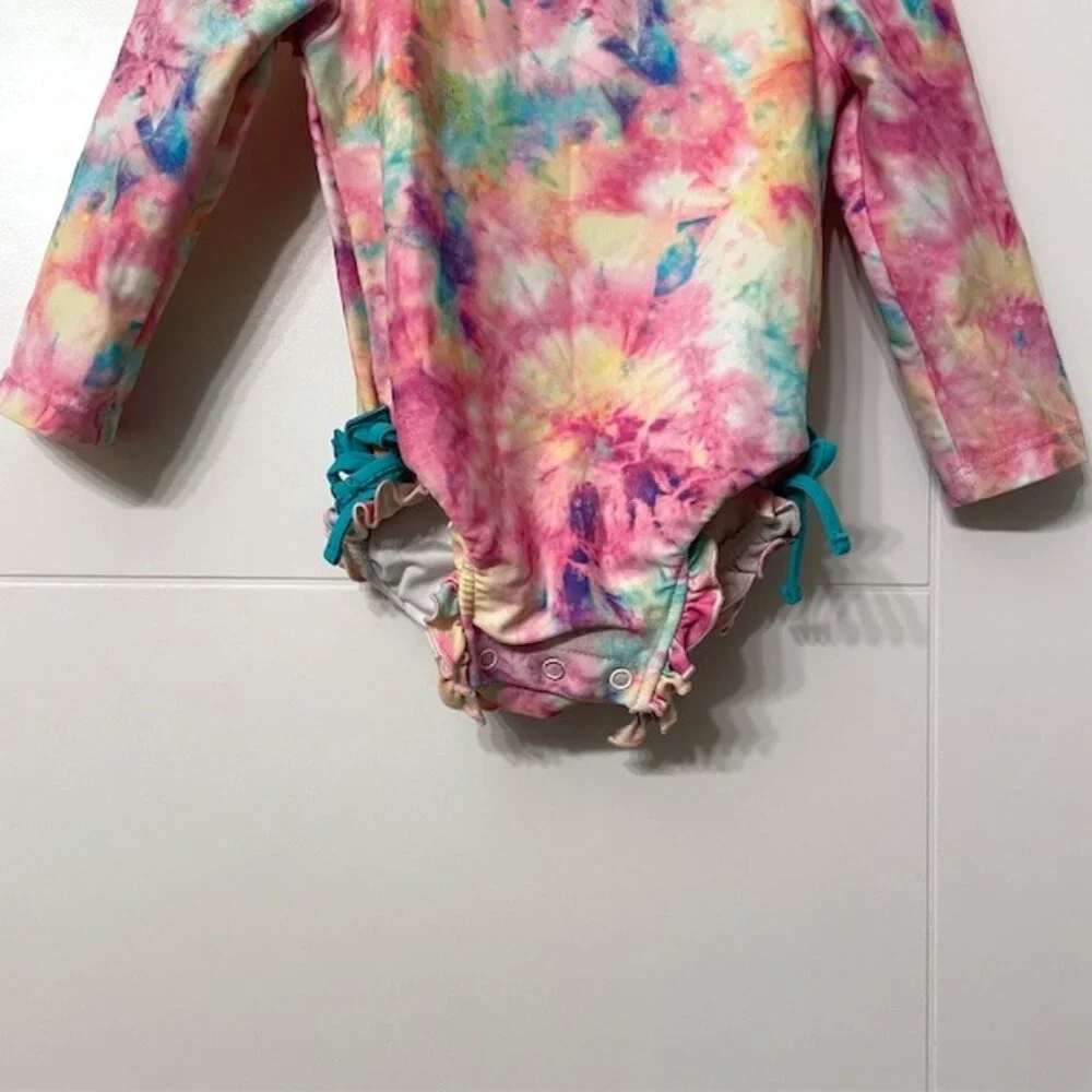 Posh Peanut Joplin Long Sleeve Ruffled Rash Guard Swimsuit 18-24 Months